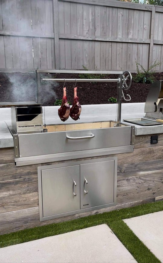 Tagwood BBQ Fully Assembled Built - In Santa Maria Argentine Wood Fire & Charcoal Gaucho Grill - BBQ05SSF - by Tagwood BBQ | Buy at Agent BBQ