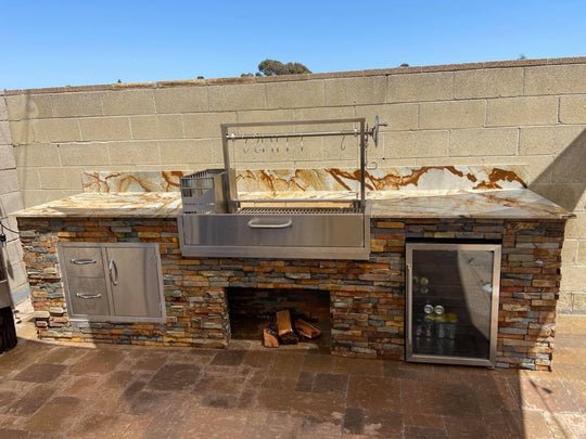 Tagwood BBQ Fully Assembled Built - In Santa Maria Argentine Wood Fire & Charcoal Gaucho Grill - BBQ05SSF - by Tagwood BBQ | Buy at Agent BBQ
