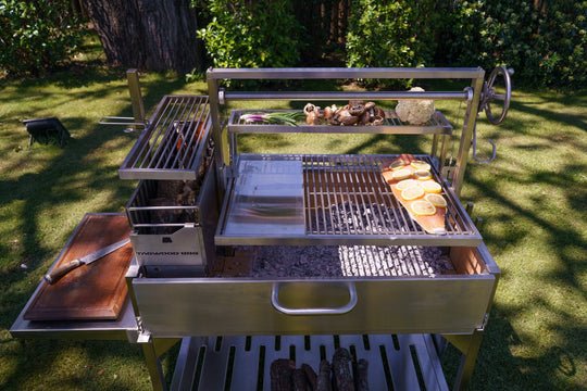 Tagwood BBQ XL Argentine Santa Maria Wood Fire & Charcoal Grill - BBQ23SS - by Tagwood BBQ | Buy at Agent BBQ
