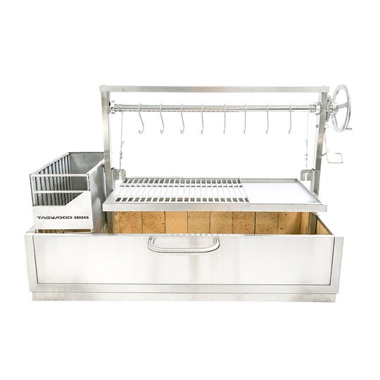 Tagwood BBQ XL Built - In Argentine Santa Maria Wood Fire & Charcoal Grill - BBQ25SS - by Tagwood BBQ | Buy at Agent BBQ