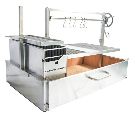 Tagwood BBQ XL Built - In Argentine Santa Maria Wood Fire & Charcoal Grill - BBQ25SS - by Tagwood BBQ | Buy at Agent BBQ