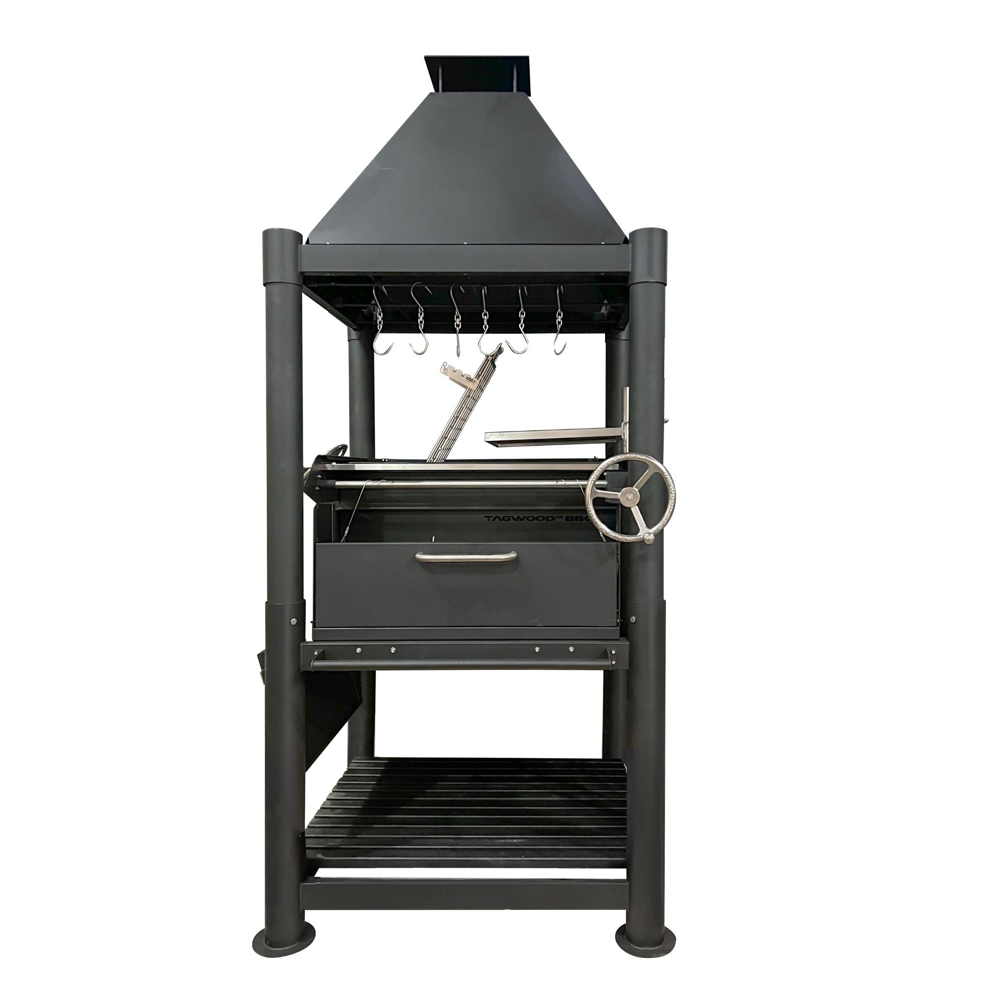Tagwood BBQ02SIB Premium Freestanding Black Santa Maria Argentine Grill - "The Beast" - by Tagwood BBQ | Buy at Agent BBQ