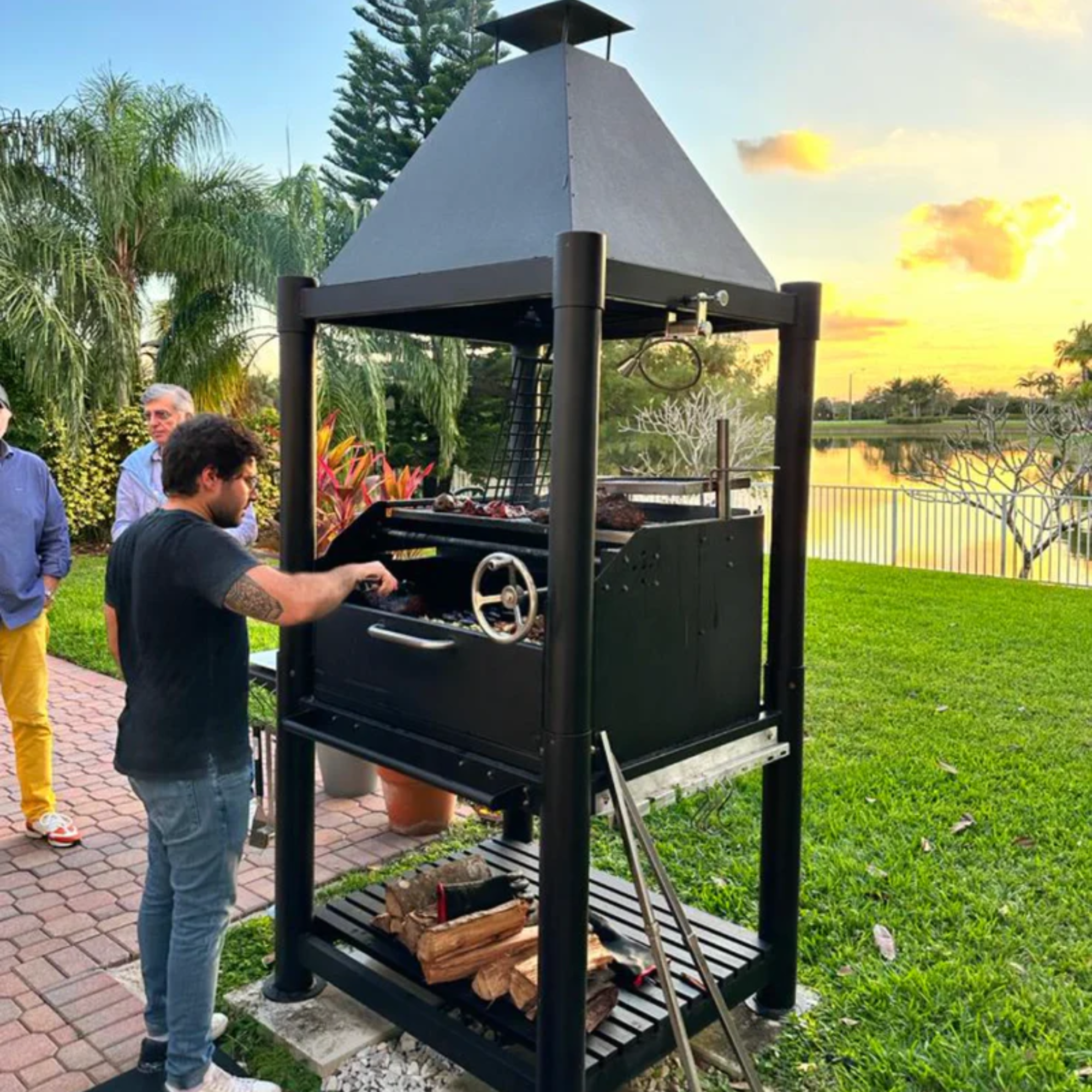 Tagwood BBQ02SIB Premium Freestanding Black Santa Maria Argentine Grill - "The Beast" - by Tagwood BBQ | Buy at Agent BBQ