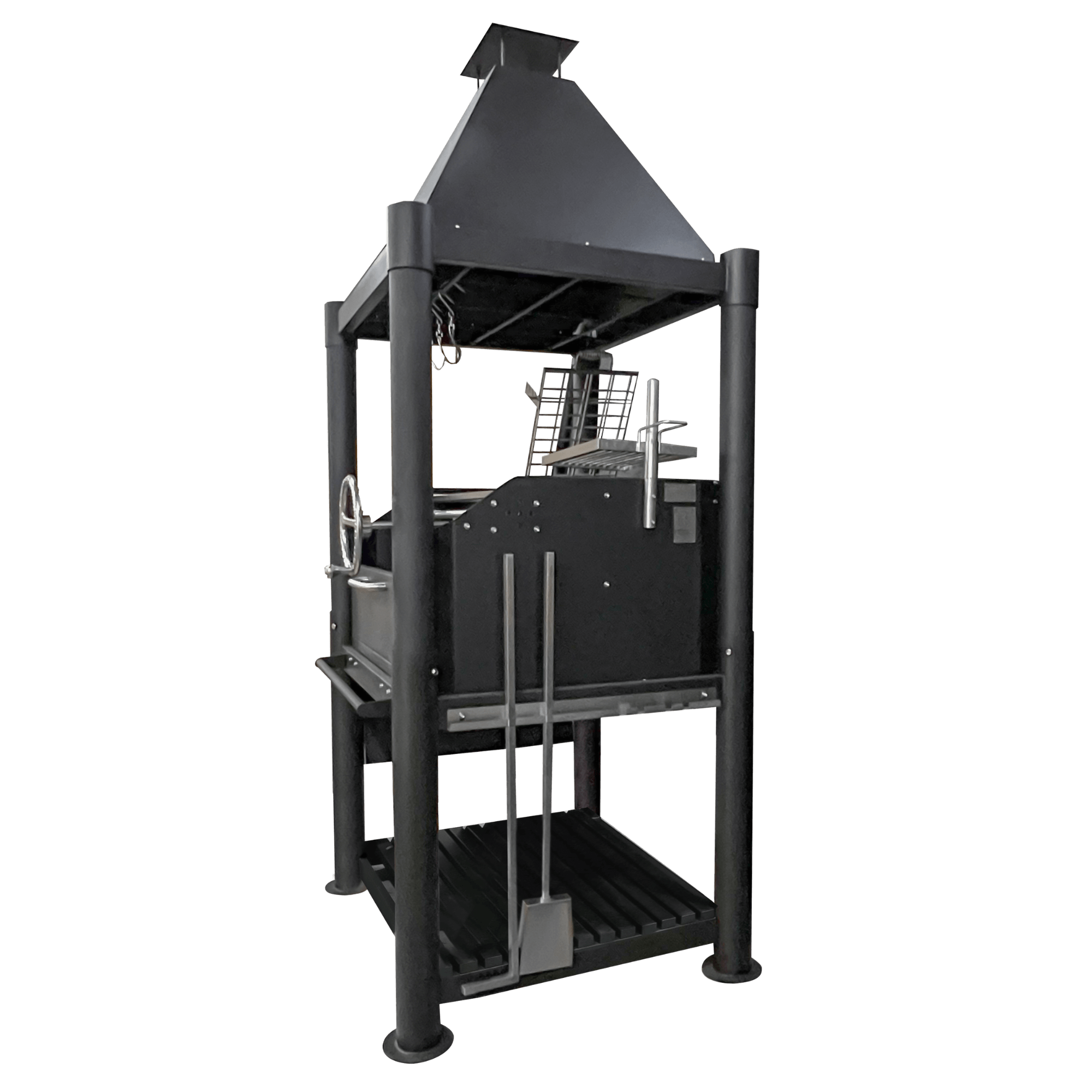 Tagwood BBQ02SIB Premium Freestanding Black Santa Maria Argentine Grill - "The Beast" - by Tagwood BBQ | Buy at Agent BBQ