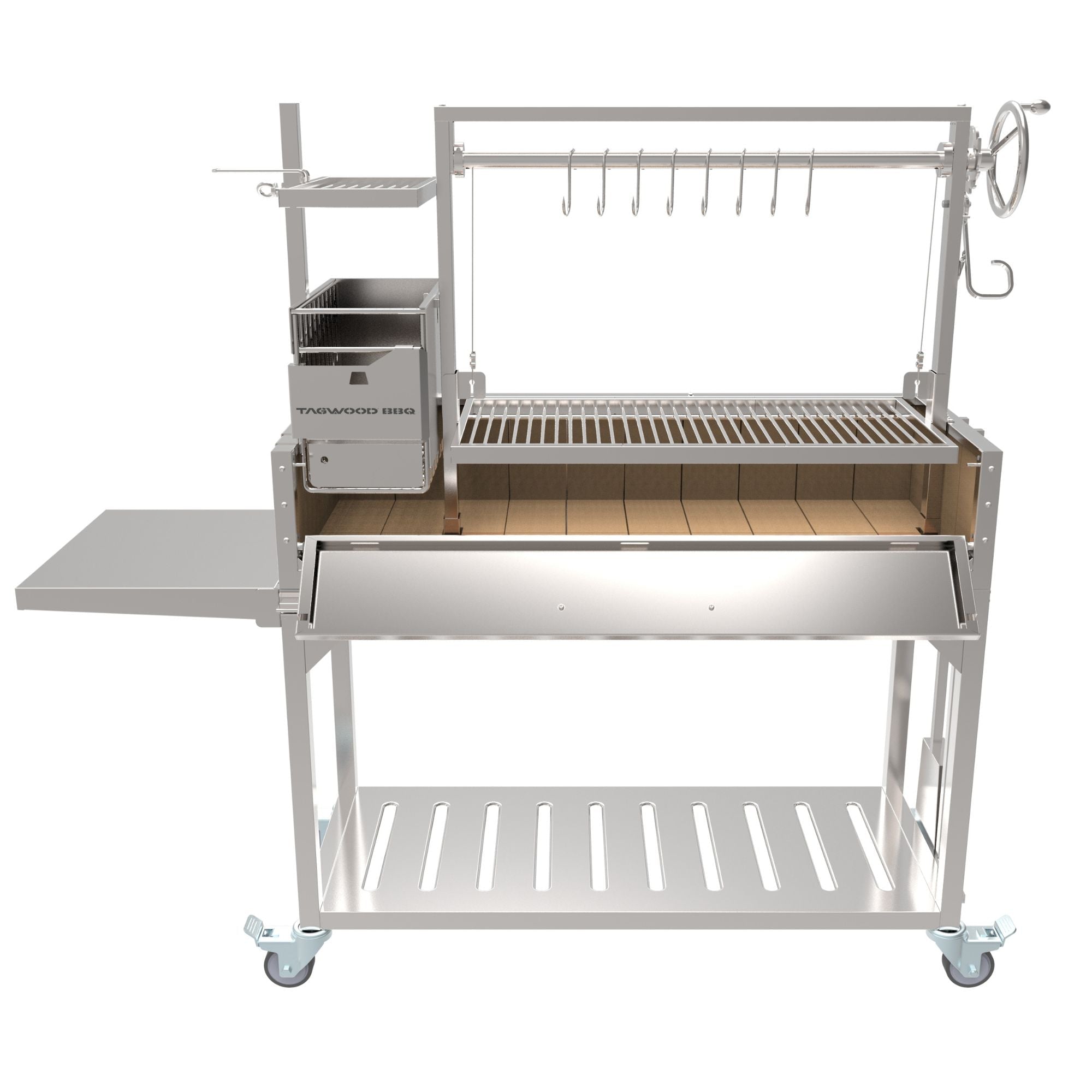 Tagwood BBQ03SS Freestanding Santa Maria Argentine Grill With 6" Casters - by Tagwood BBQ | Buy at Agent BBQ