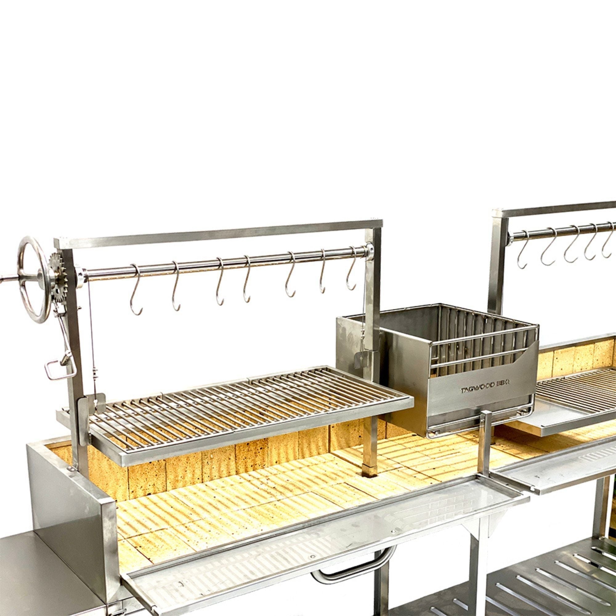 Tagwood BBQ04SS BBQ Double Argentine Santa Maria Freestanding Charcoal Grill - by Tagwood BBQ | Buy at Agent BBQ