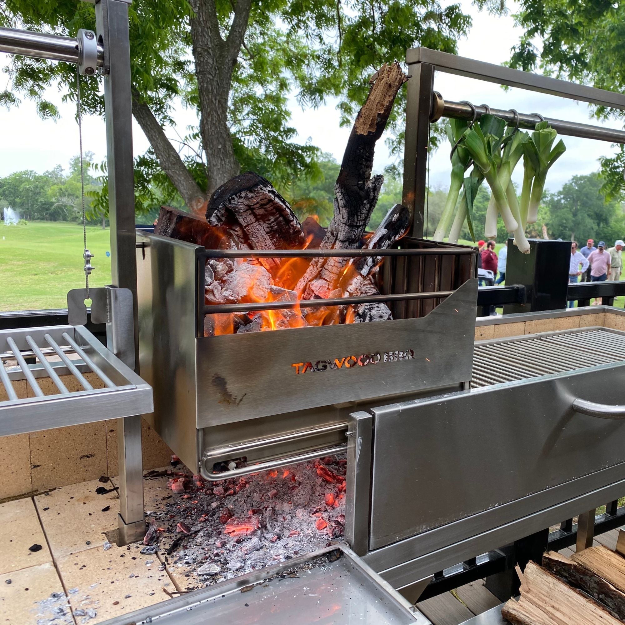 Tagwood BBQ04SS BBQ Double Argentine Santa Maria Freestanding Charcoal Grill - by Tagwood BBQ | Buy at Agent BBQ