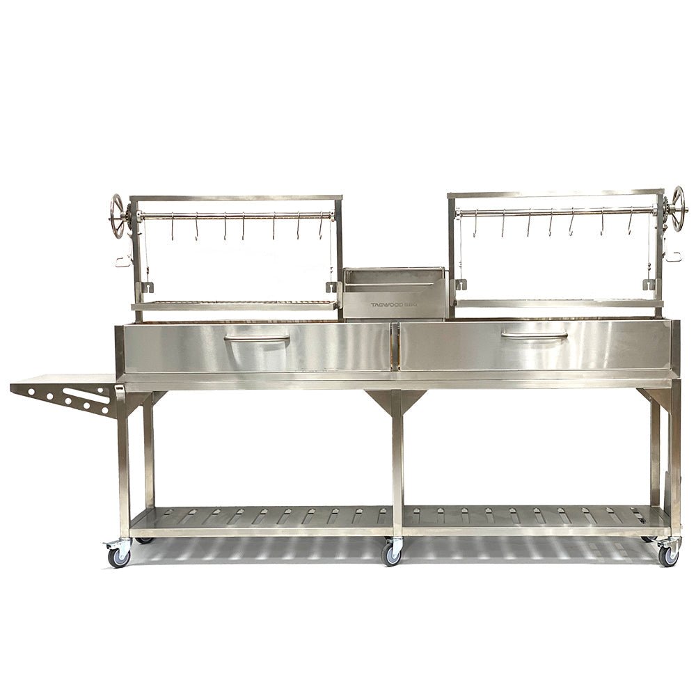 Tagwood BBQ04SS BBQ Double Argentine Santa Maria Freestanding Charcoal Grill - by Tagwood BBQ | Buy at Agent BBQ