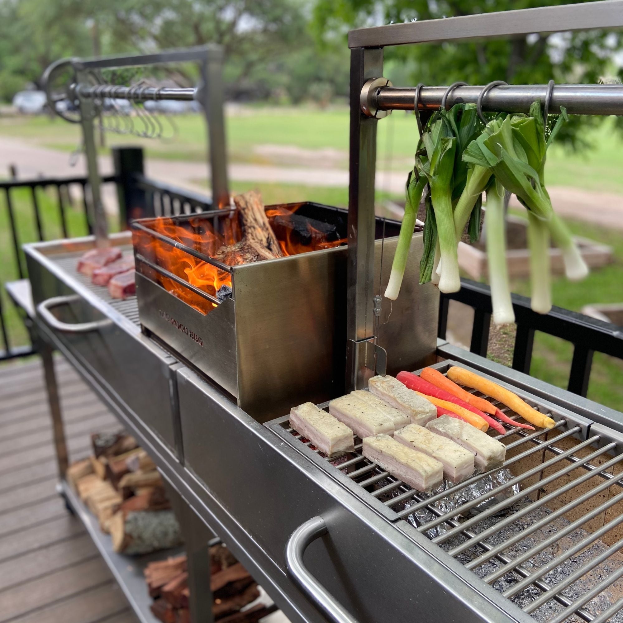 Tagwood BBQ04SS BBQ Double Argentine Santa Maria Freestanding Charcoal Grill - by Tagwood BBQ | Buy at Agent BBQ
