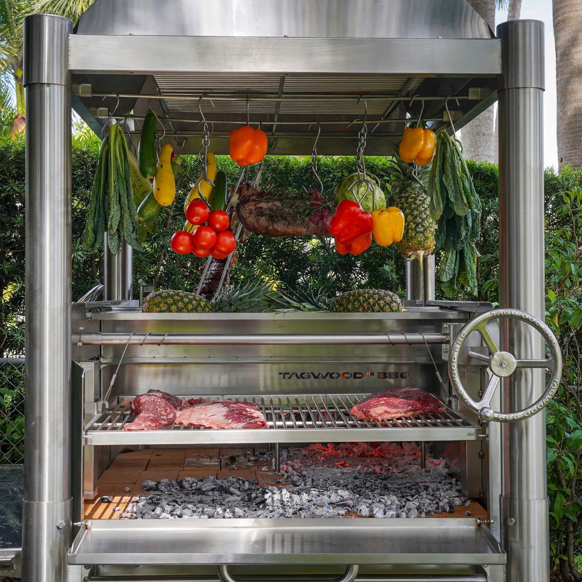 Tagwood BBQ12SS Argentine Santa Maria Commercial Stainless Steel Charcoal Grill - by Tagwood BBQ | Buy at Agent BBQ