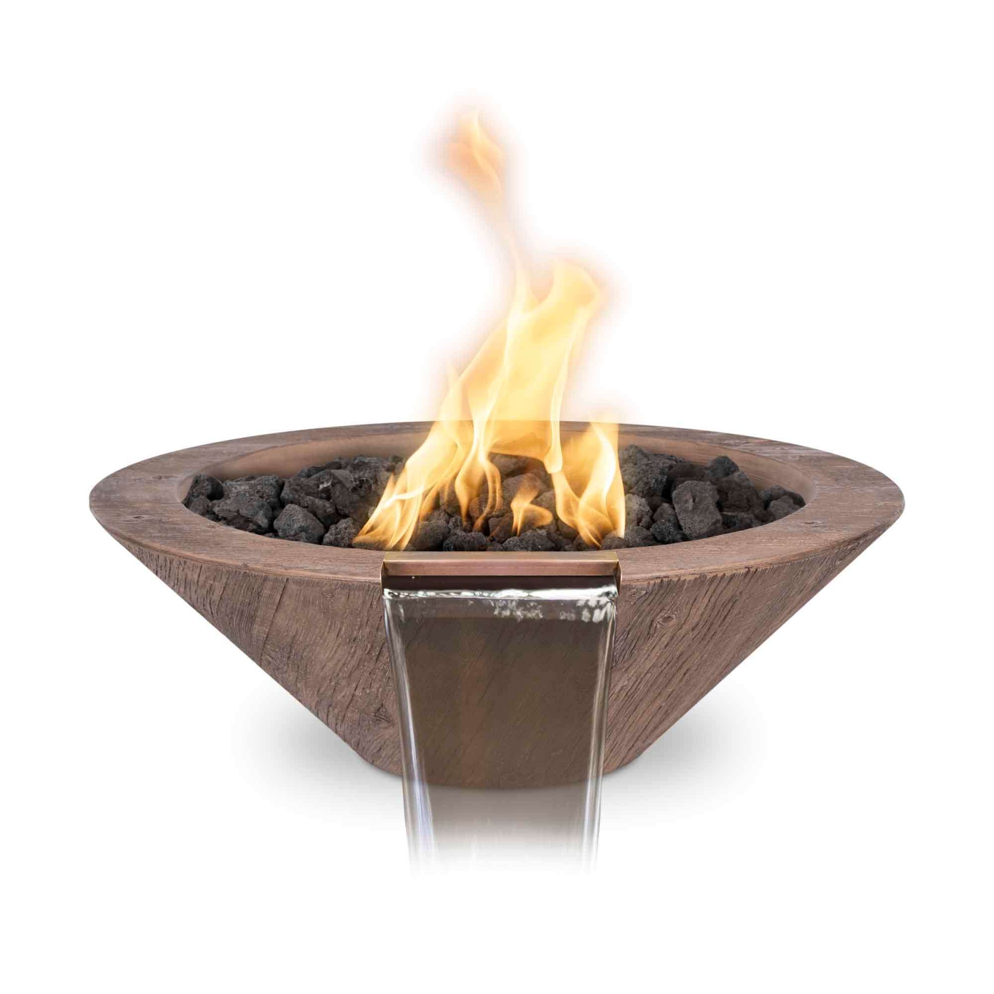 24" Cazo Wood Grain Fire and Water Bowl - OPT - 24RWGFW - by The Outdoor Plus | Buy at Agent BBQ