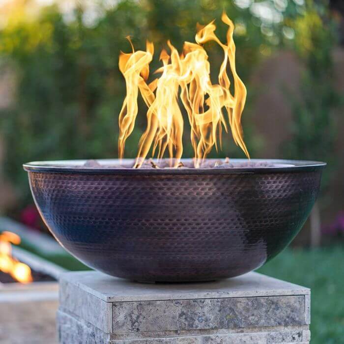 27" Sedona Hammered Copper Fire Bowl - OPT - 27RCPRFO - by The Outdoor Plus | Buy at Agent BBQ