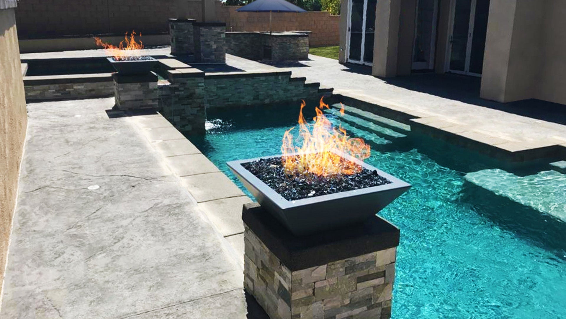 30" Maya GFRC Square Fire Bowl - OPT - 30SFO - by The Outdoor Plus | Buy at Agent BBQ
