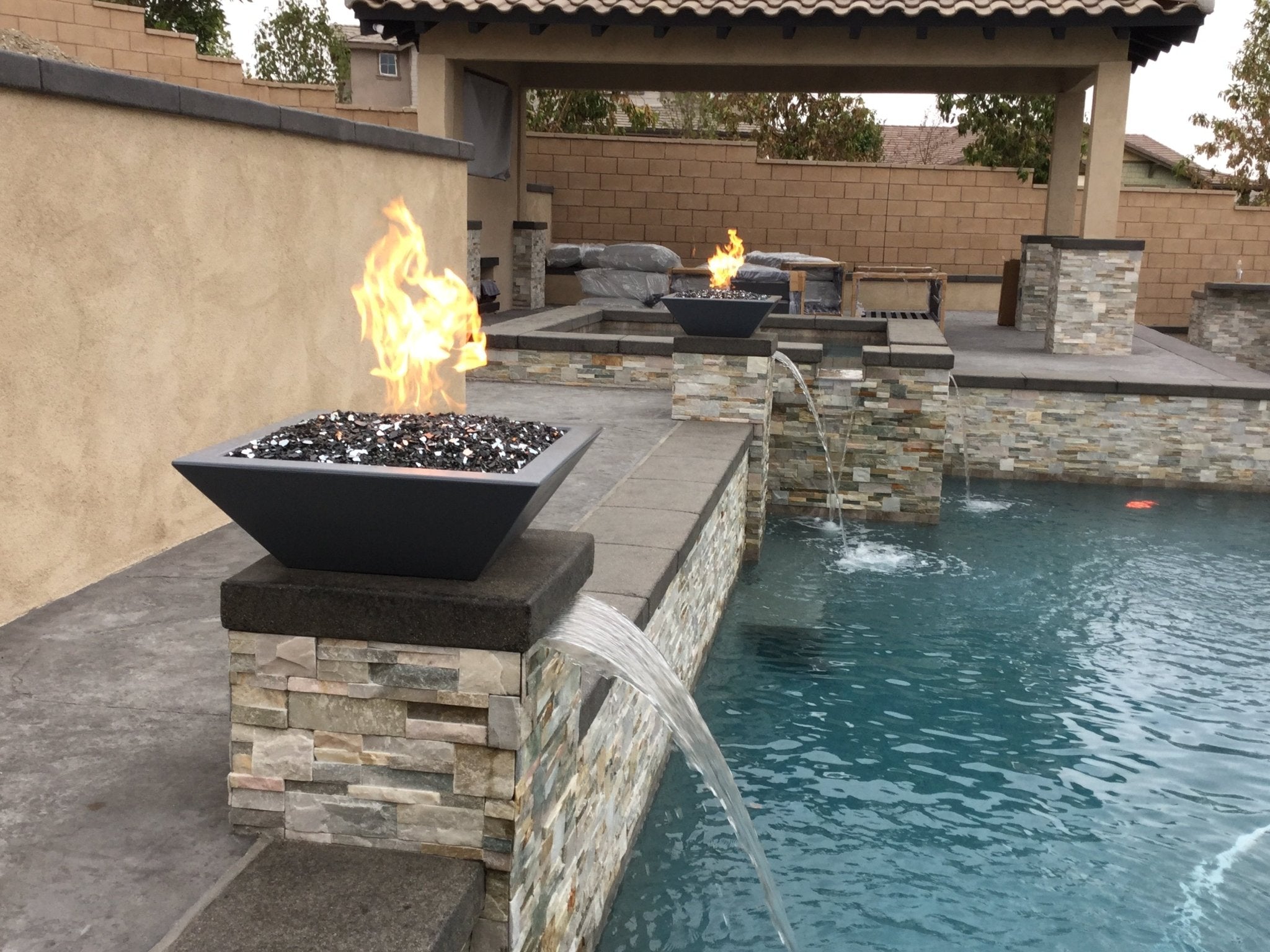 30" Maya GFRC Square Fire Bowl - OPT - 30SFO - by The Outdoor Plus | Buy at Agent BBQ