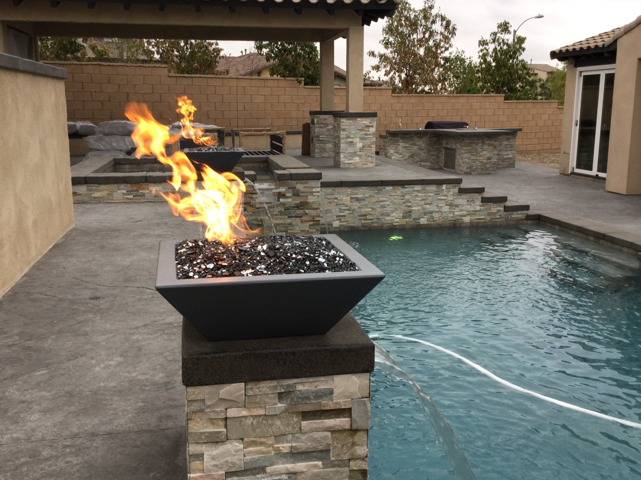 30" Maya GFRC Square Fire Bowl - OPT - 30SFO - by The Outdoor Plus | Buy at Agent BBQ