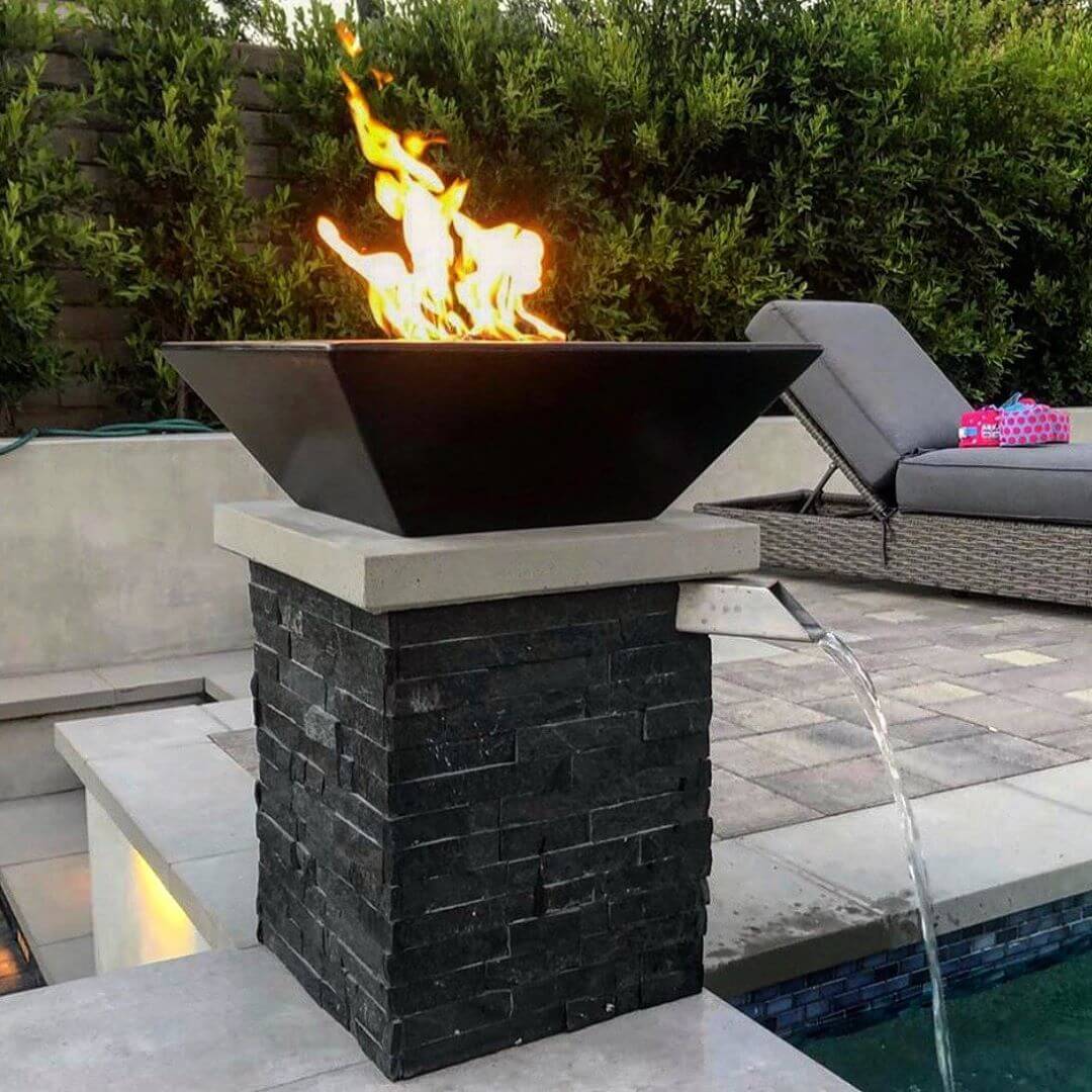 30" Maya GFRC Square Fire Bowl - OPT - 30SFO - by The Outdoor Plus | Buy at Agent BBQ