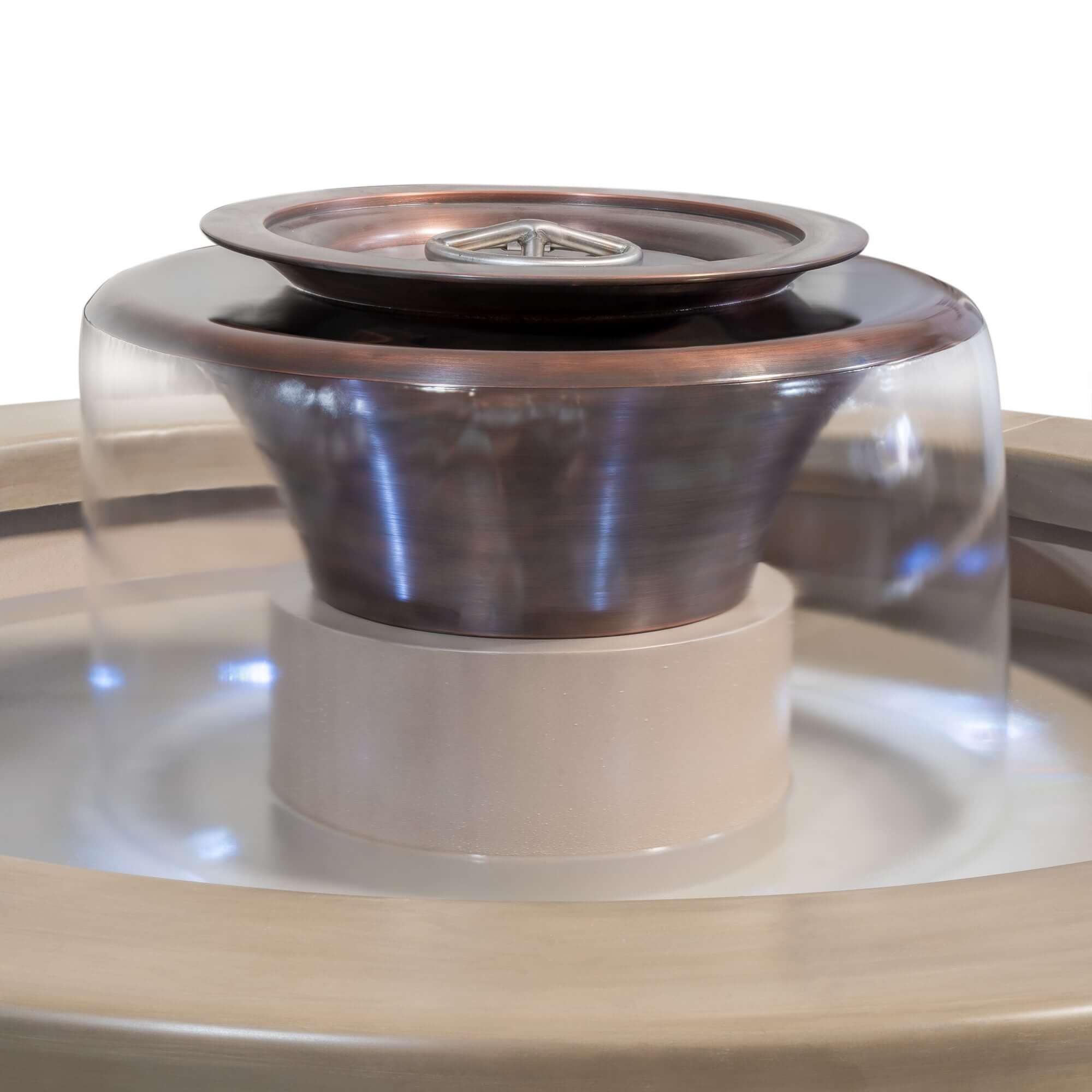 60" Round Olympian Fire & Water Fountain - Copper - 360 Spill - OPT - OLY60E12 - by The Outdoor Plus | Buy at Agent BBQ