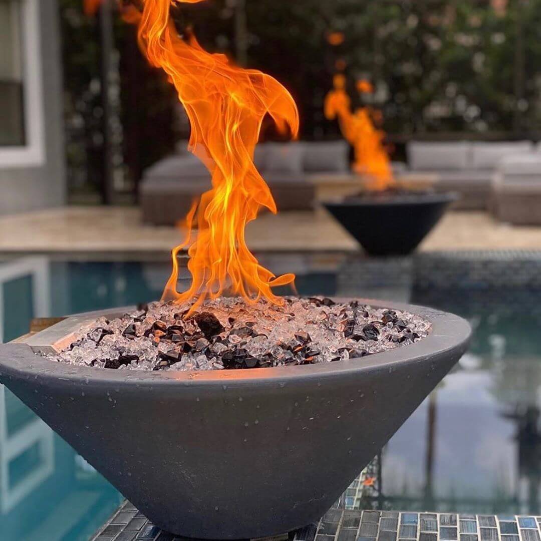 Cazo 31 - Inch Round Concrete Fire Bowl - by The Outdoor Plus | Buy at Agent BBQ