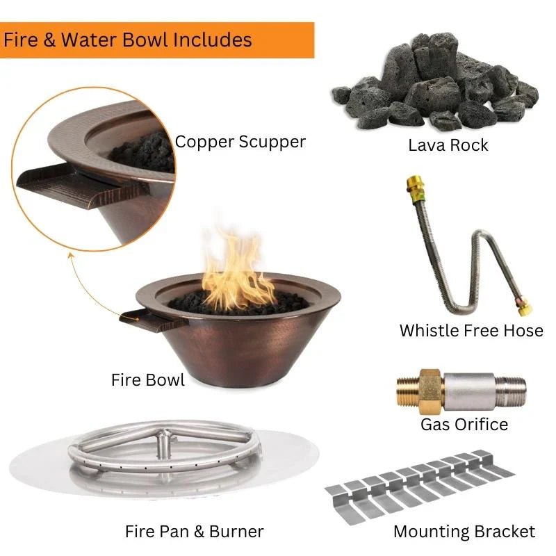 Cazo Copper Fire and Water Bowl - Fire Bowls by The Outdoor Plus | Buy at Agent BBQ
