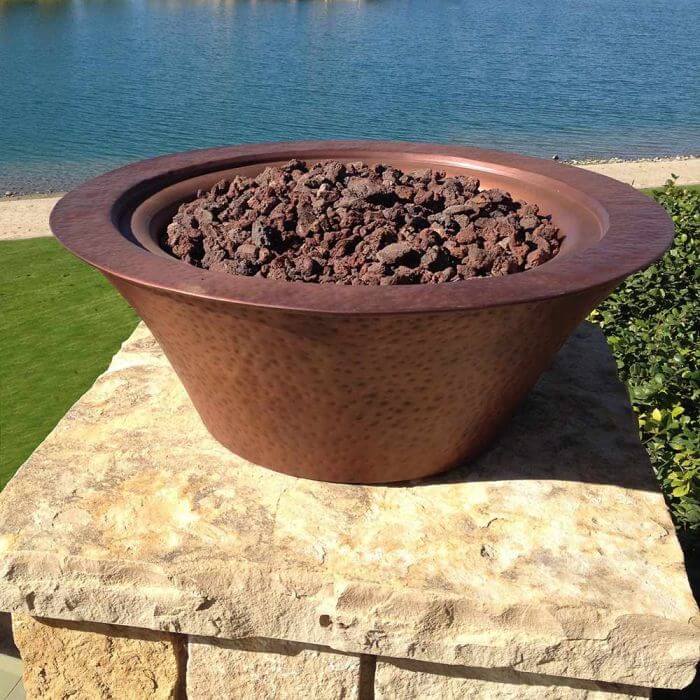 Cazo Hammered Copper Fire Bowl - OPT - 101 - 24NWF - by The Outdoor Plus | Buy at Agent BBQ