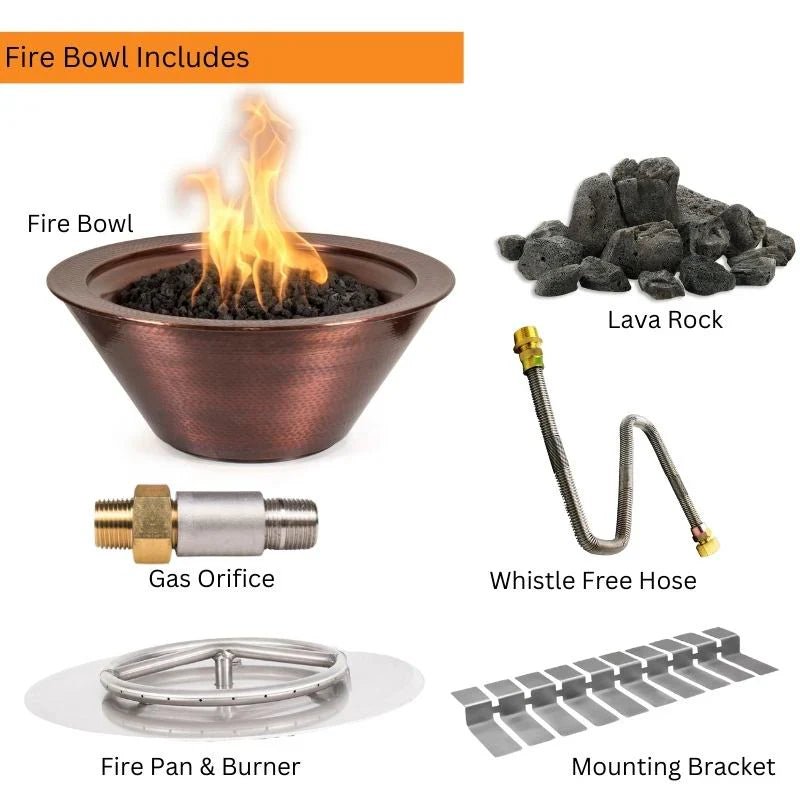 Cazo Hammered Copper Fire Bowl - OPT - 101 - 24NWF - by The Outdoor Plus | Buy at Agent BBQ