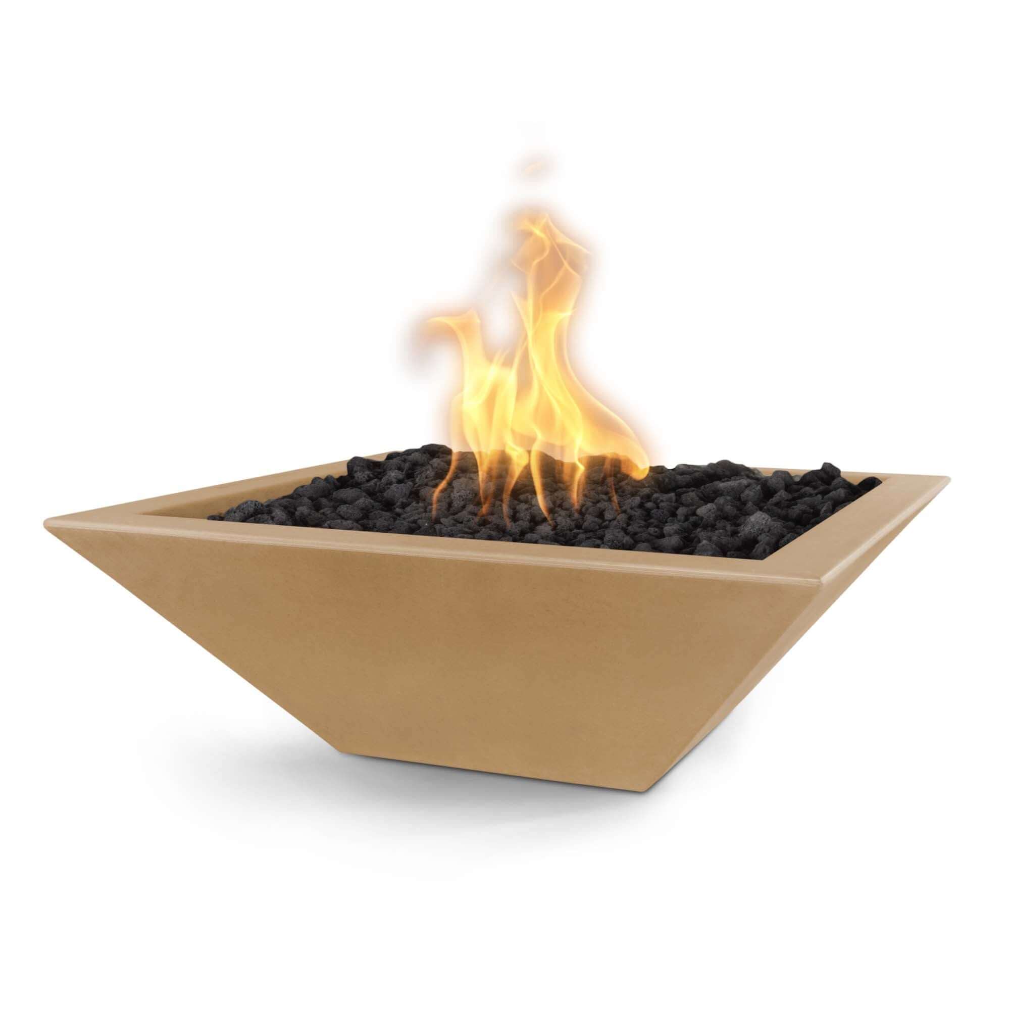 Maya 36 - Inch Square Concrete Fire Bowl - OPT - 36SFO - by The Outdoor Plus | Buy at Agent BBQ