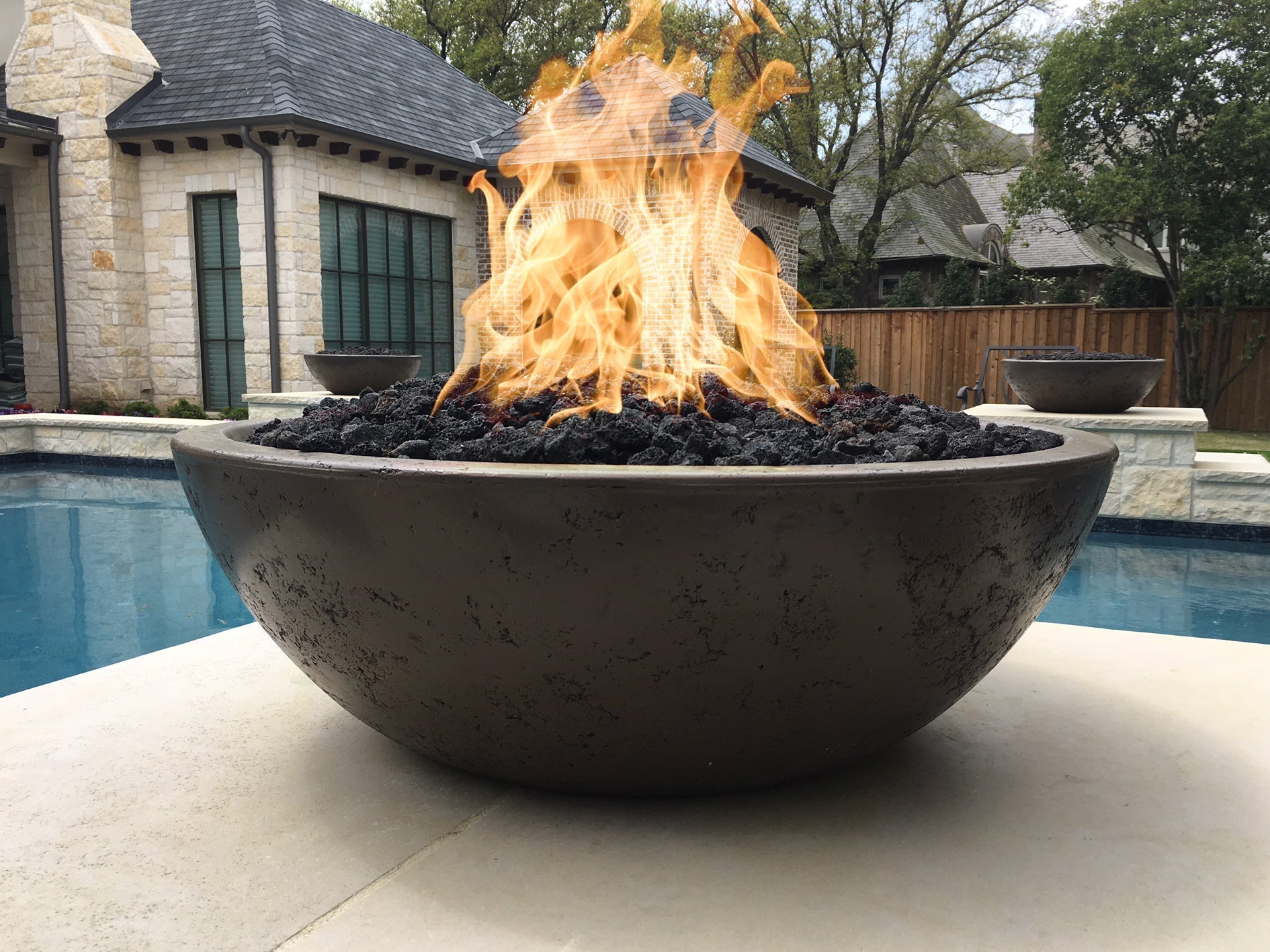 Sedona 27 - Inch Concrete Round Fire Bowl - by The Outdoor Plus | Buy at Agent BBQ