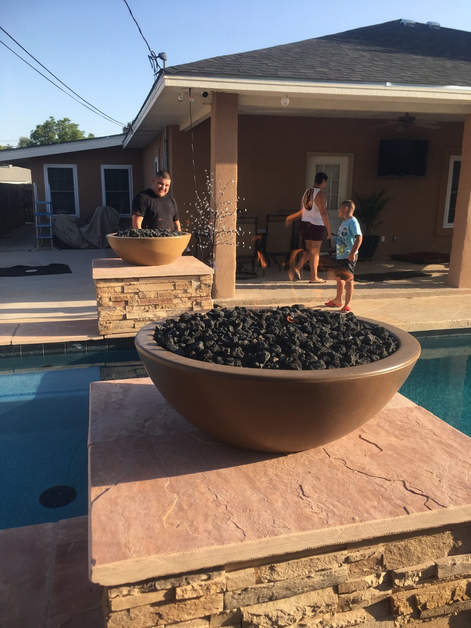 Sedona 27 - Inch Concrete Round Fire Bowl - by The Outdoor Plus | Buy at Agent BBQ