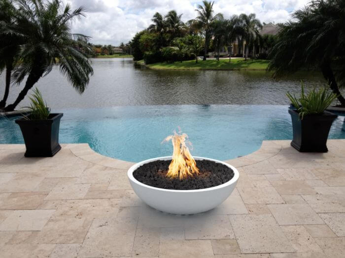 Sedona 33 - Inch Concrete Round Fire Bowl - by The Outdoor Plus | Buy at Agent BBQ