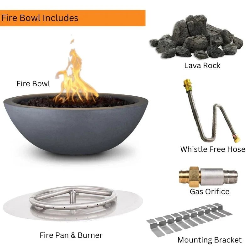 Sedona 33 - Inch Concrete Round Fire Bowl - by The Outdoor Plus | Buy at Agent BBQ