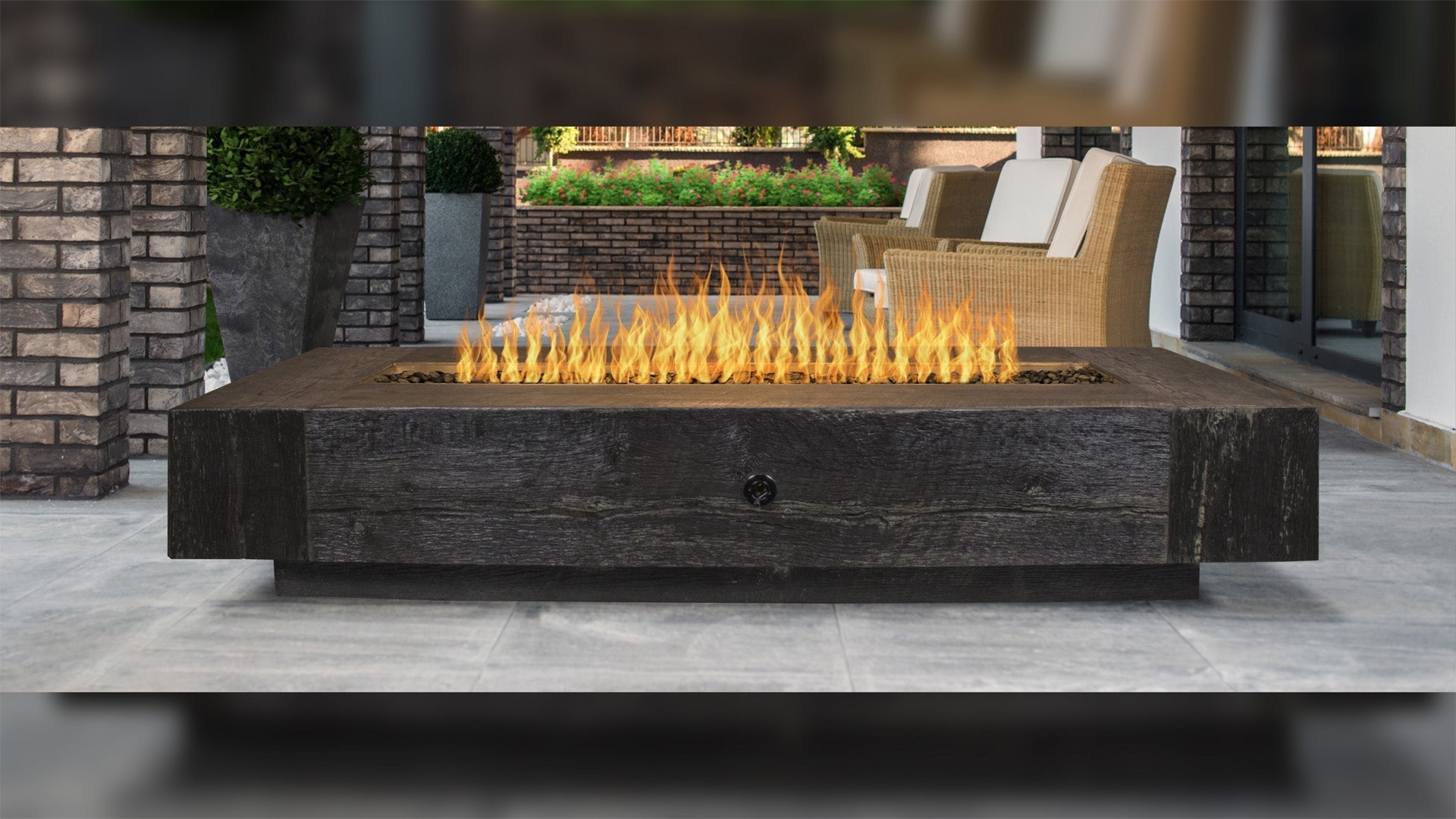 The Outdoor Plus Coronado Wood Grain Fire Pit 72" - OPT - COR72 - by The Outdoor Plus | Buy at Agent BBQ