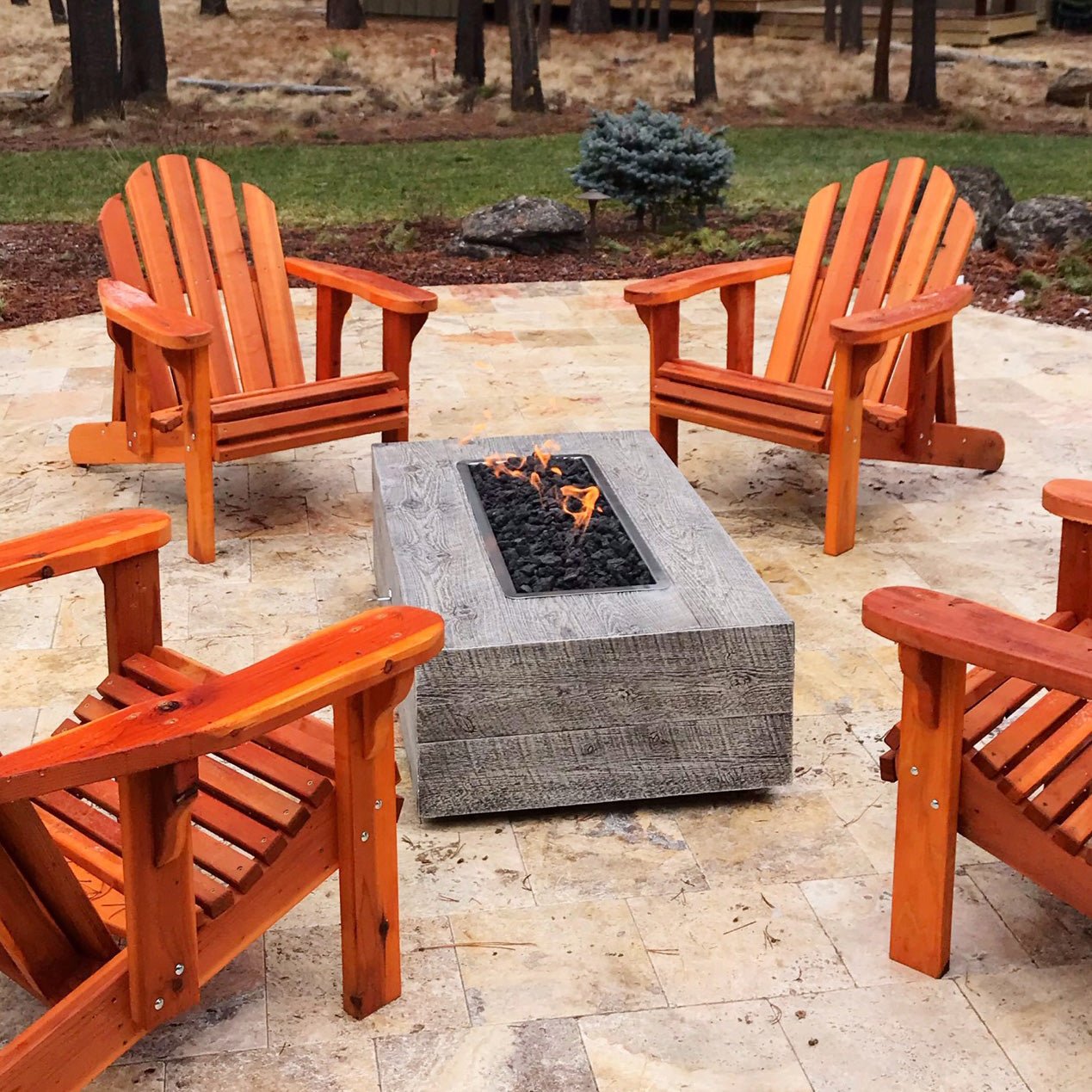 The Outdoor Plus Coronado Wood Grain Fire Pit 72" - OPT - COR72 - by The Outdoor Plus | Buy at Agent BBQ