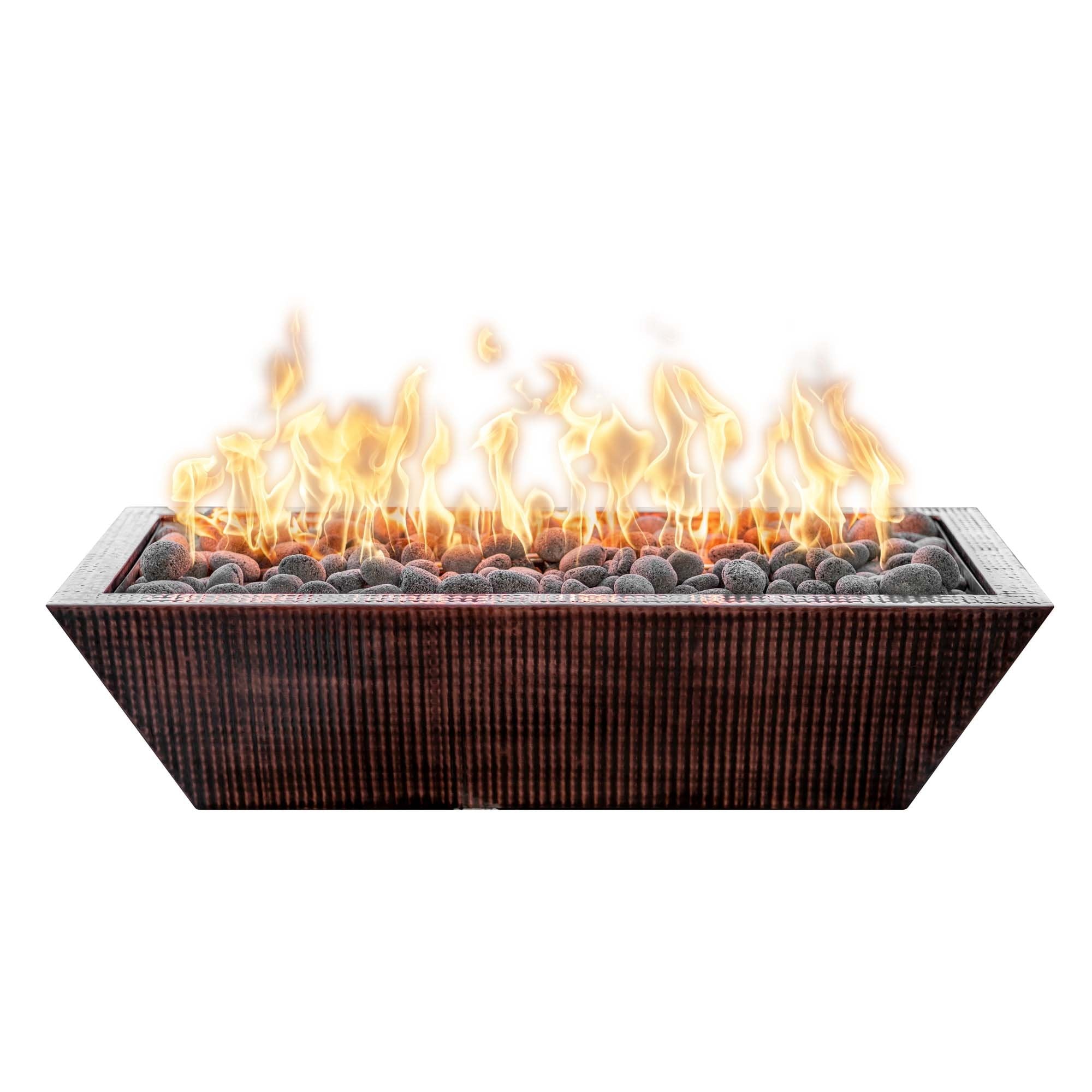 The Outdoor Plus Maya Hammered Copper Linear Fire Bowl - Copper Fire Bowl by The Outdoor Plus | Buy at Agent BBQ