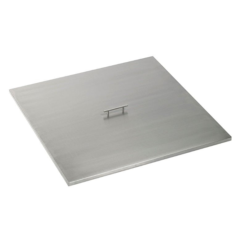 TOP Stainless Steel Cover with Handle For Square Fire Pits & Bowls - by The Outdoor Plus | Buy at Agent BBQ