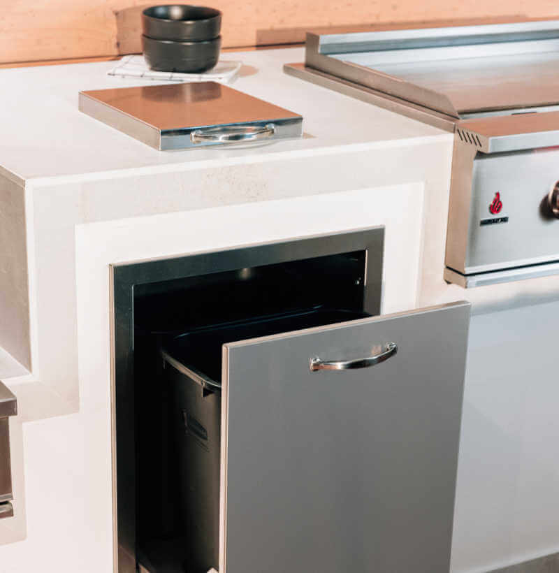 TrueFlame 14 - Inch x 10 - Inch Trash Chute & Cutting Board with Lid - TF - TC - 14 - by TrueFlame | Buy at Agent BBQ
