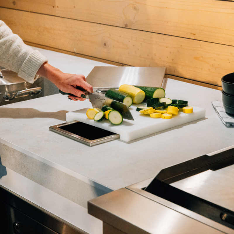 TrueFlame 14 - Inch x 10 - Inch Trash Chute & Cutting Board with Lid - TF - TC - 14 - by TrueFlame | Buy at Agent BBQ