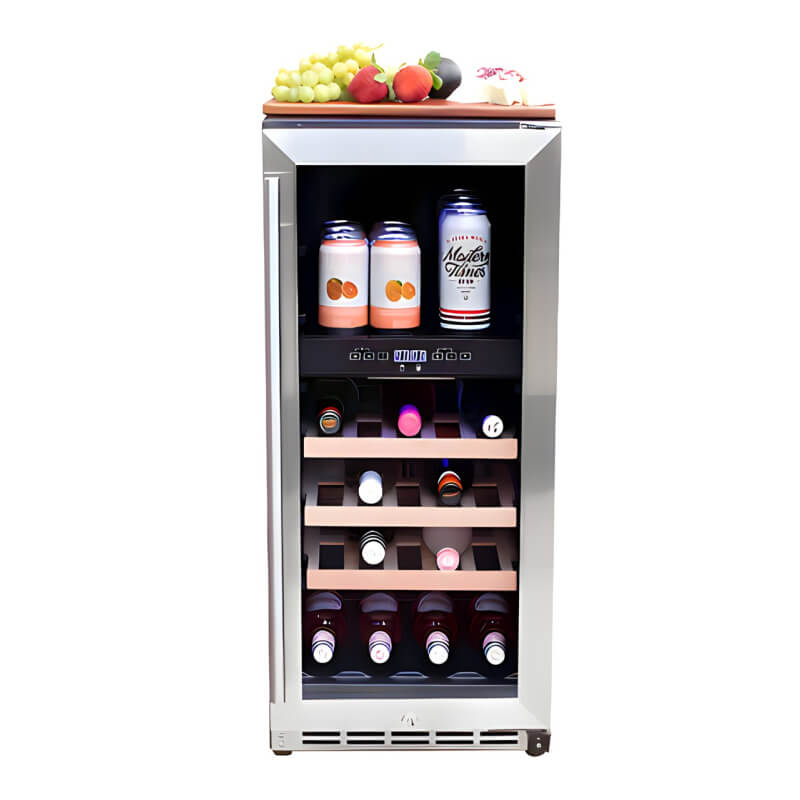 TrueFlame 15 Inch 3.2 Cu. Ft. Outdoor Dual Zone Wine Cooler - AMD - RFR - 15WD - by TrueFlame | Buy at Agent BBQ
