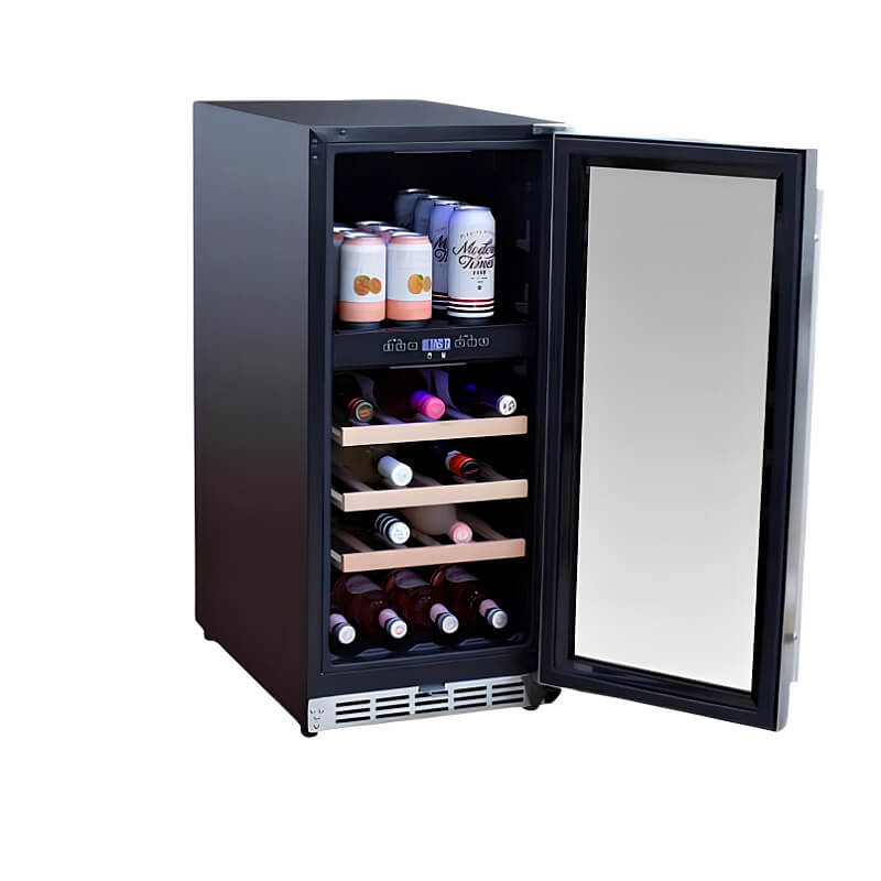 TrueFlame 15 Inch 3.2 Cu. Ft. Outdoor Dual Zone Wine Cooler - AMD - RFR - 15WD - by TrueFlame | Buy at Agent BBQ