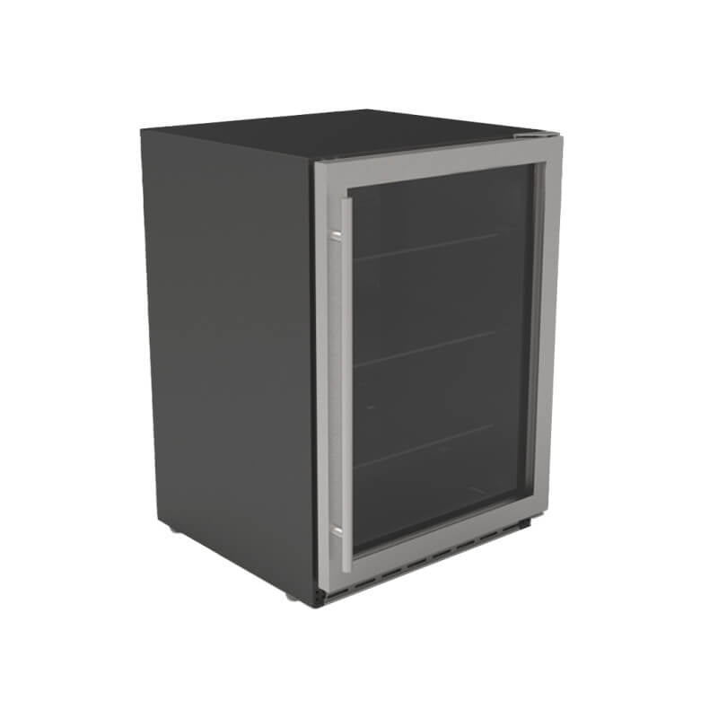 TrueFlame 24 Inch 5.1 Cu. Ft. Outdoor Rated Refrigerator With Glass Door - by TrueFlame | Buy at Agent BBQ