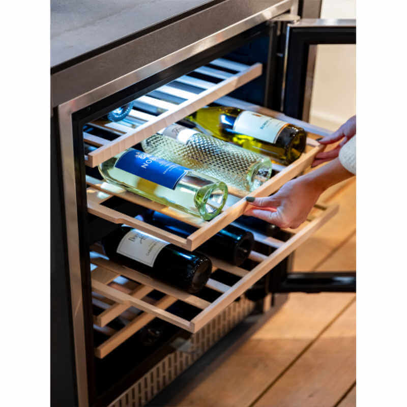 TrueFlame 24 Inch 5.3 Cu. Ft. Outdoor Dual Zone Wine Cooler - AMD - RFR - 24WD - by TrueFlame | Buy at Agent BBQ