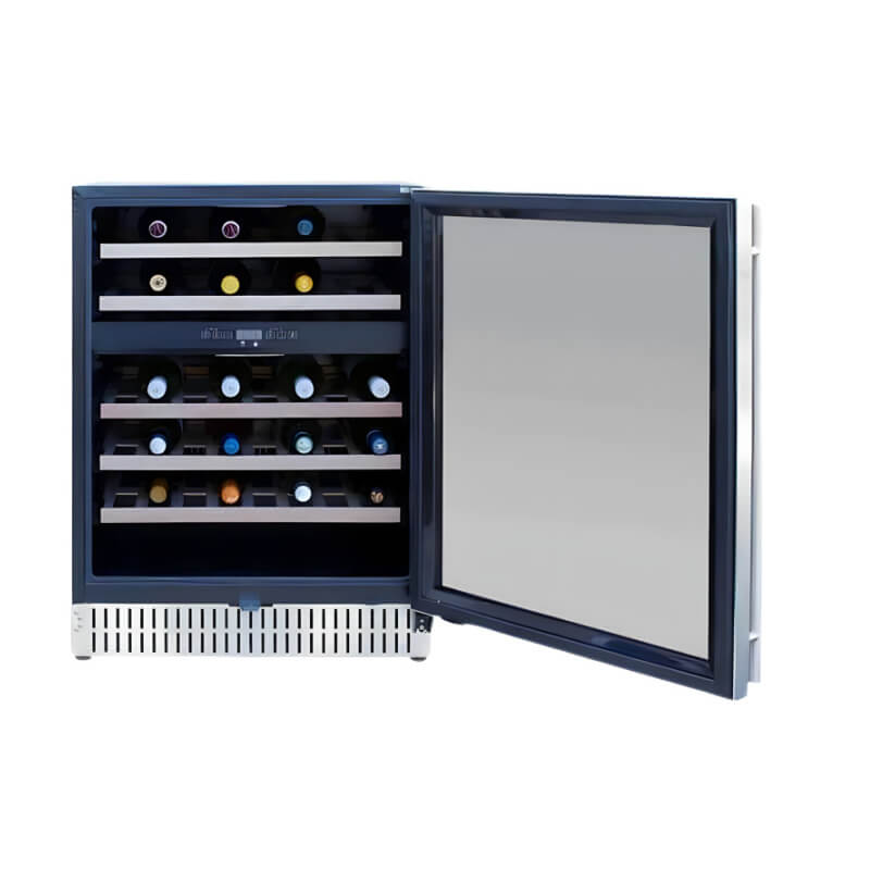 TrueFlame 24 Inch 5.3 Cu. Ft. Outdoor Dual Zone Wine Cooler - AMD - RFR - 24WD - by TrueFlame | Buy at Agent BBQ