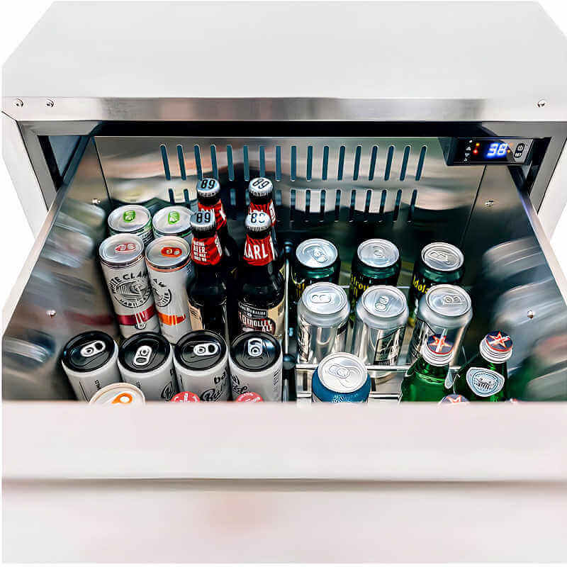 TrueFlame 24 - Inch 5.3 Cu. Ft. Outdoor Rated Two Drawer Refrigerator - AMD - RFR - 24D - R - A - by TrueFlame | Buy at Agent BBQ