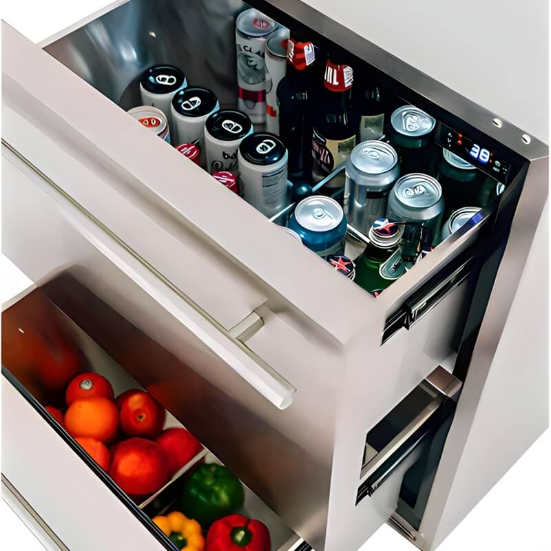 TrueFlame 24 - Inch 5.3 Cu. Ft. Outdoor Rated Two Drawer Refrigerator - AMD - RFR - 24D - R - A - by TrueFlame | Buy at Agent BBQ