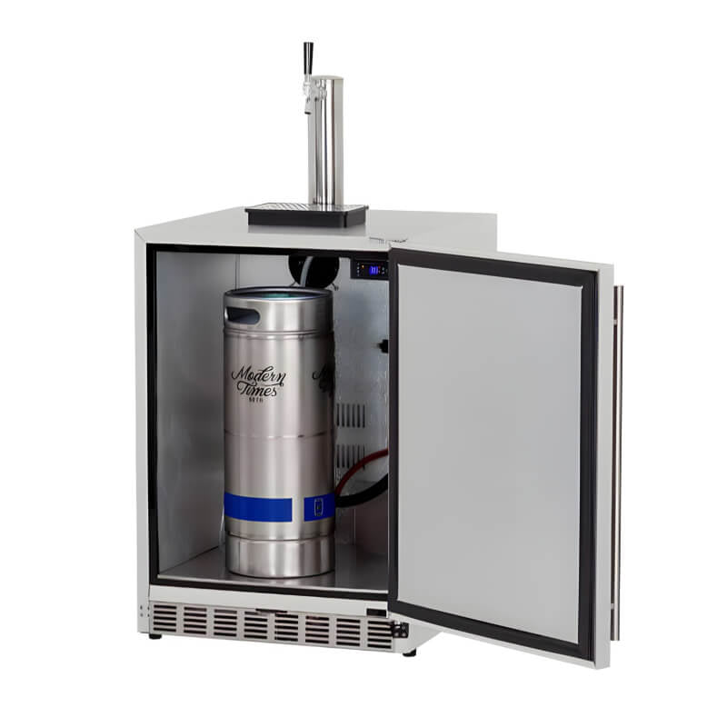 TrueFlame 24 - Inch 6.6 Cu. Ft. Outdoor Rated Single Tap Kegerator - TF - RFR - 24DK1 - by TrueFlame | Buy at Agent BBQ