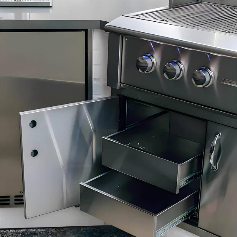 TrueFlame 36 Inch Two Drawer Dry Storage and Access Door Combo - TF - DP - 36AC - by TrueFlame | Buy at Agent BBQ