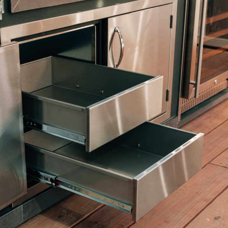 TrueFlame 36 Inch Two Drawer Dry Storage and Access Door Combo - TF - DP - 36AC - by TrueFlame | Buy at Agent BBQ