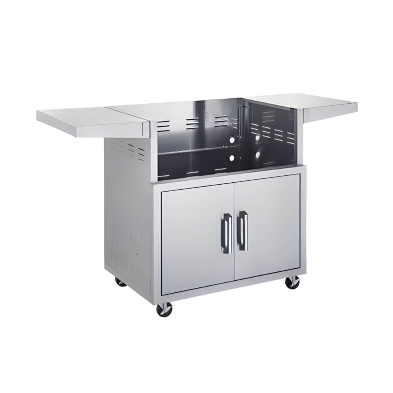 TrueFlame 40 - Inch Stainless Steel Deluxe Grill Cart with Fold - Down Side Shelves - by TrueFlame | Buy at Agent BBQ