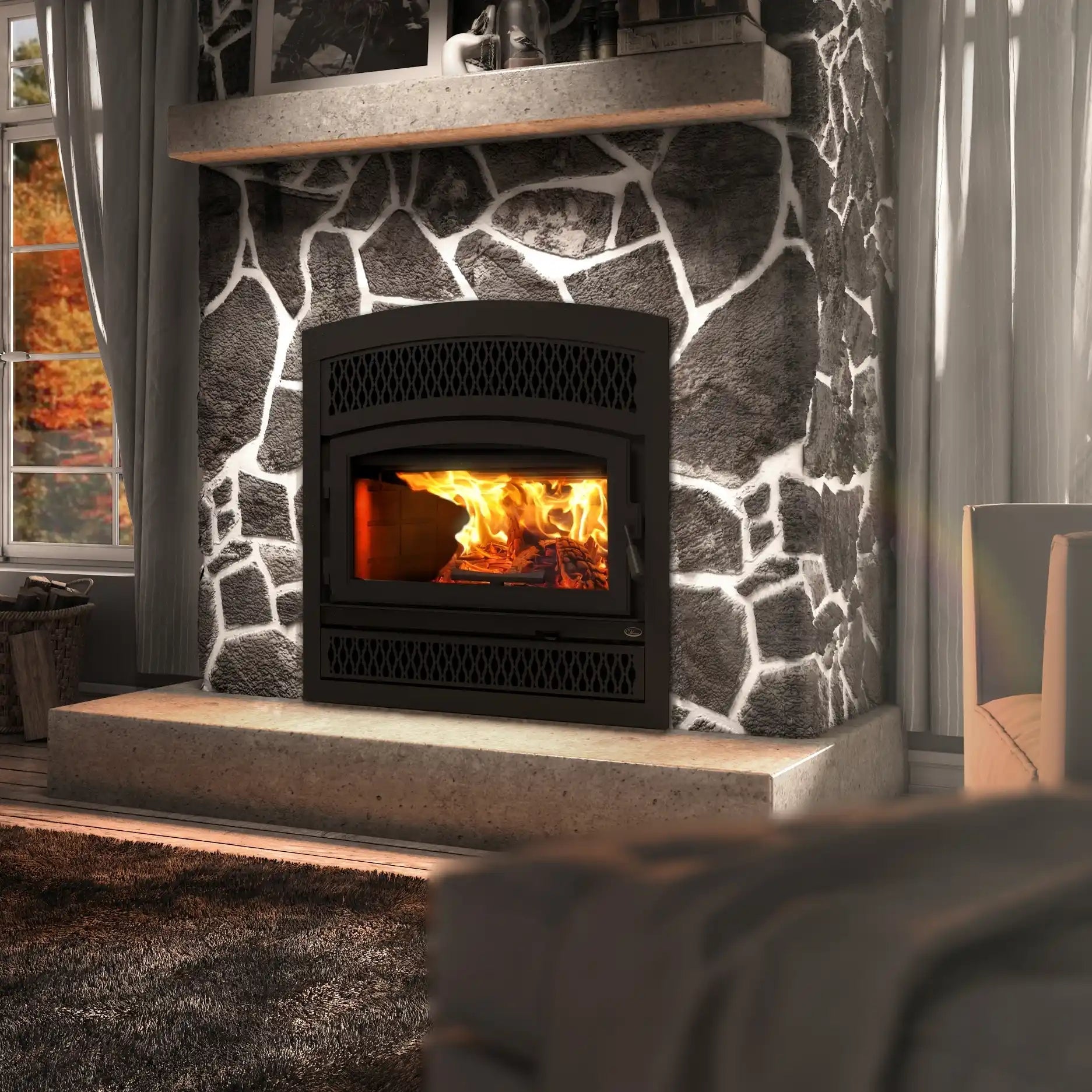 Valcourt FP10 Lafayette II Wood Fireplace - Includes Blower - Wood Burning Fireplace by Valcourt | Buy at Agent BBQ