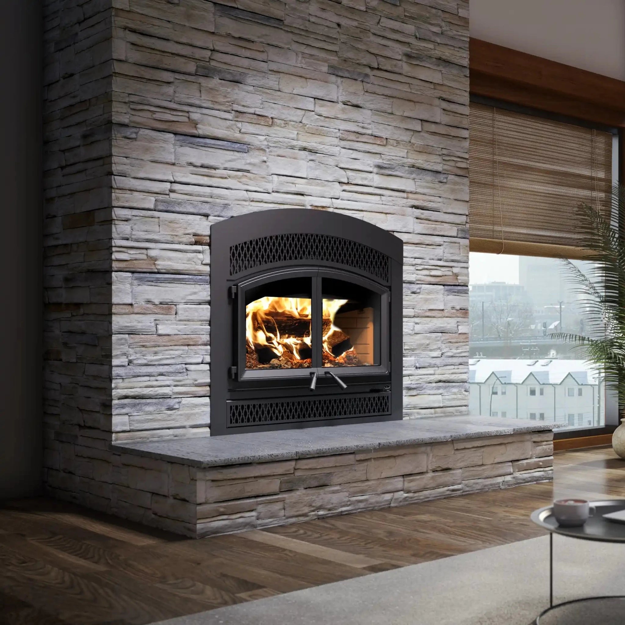 Valcourt FP15 Waterloo Arched Wood Fireplace - Includes Blower - Wood Burning Fireplace by Valcourt | Buy at Agent BBQ