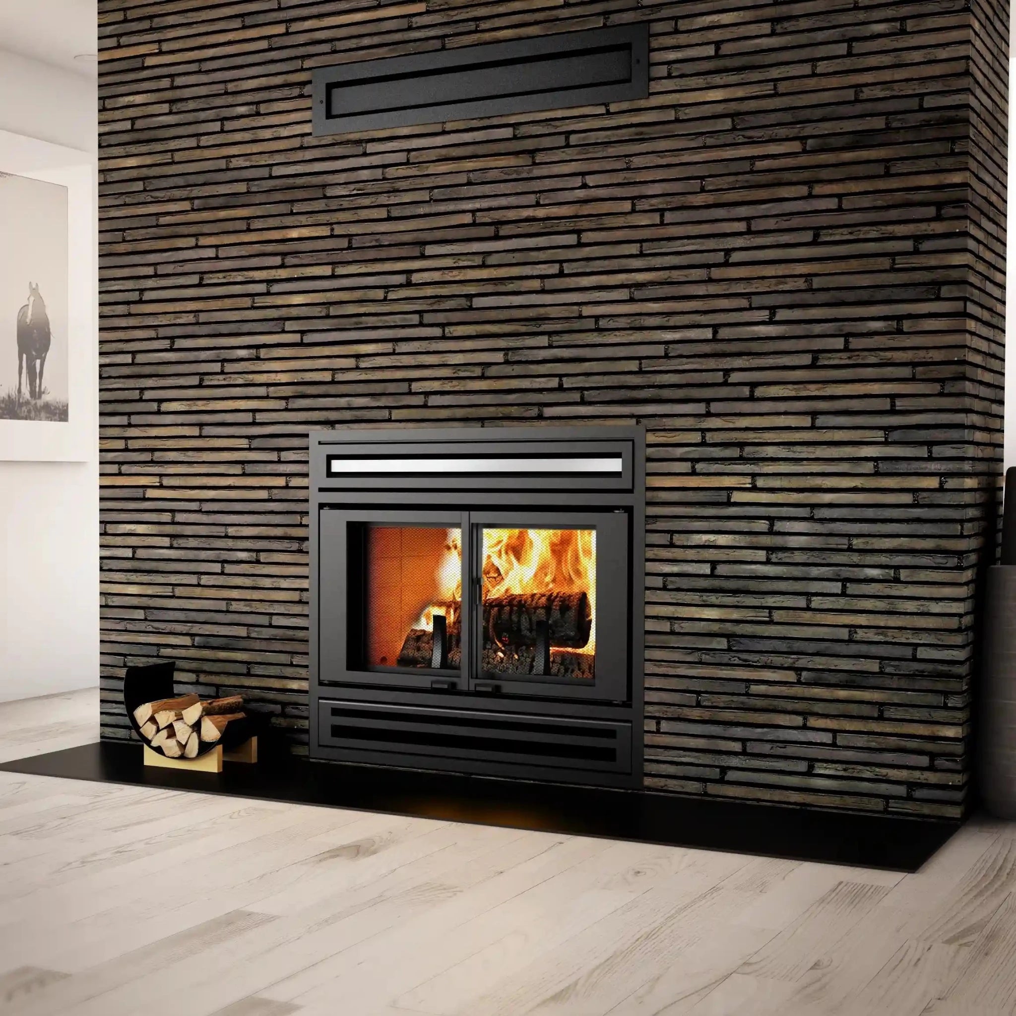Valcourt FP1L Manoir Wood Fireplace - Includes Blower - Wood Burning Fireplace by Valcourt | Buy at Agent BBQ